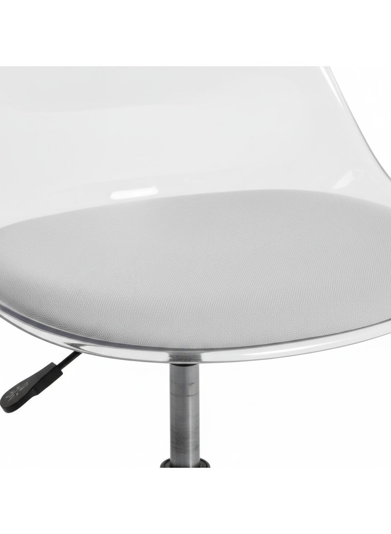 TarafCom Modern transparent acrylic office chair with padded seat and caster base - Image 3